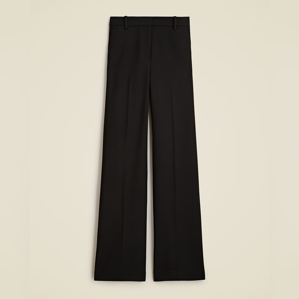 NWT J Crew Wide-leg trouser in four-season stretch Womens Size 00 Black